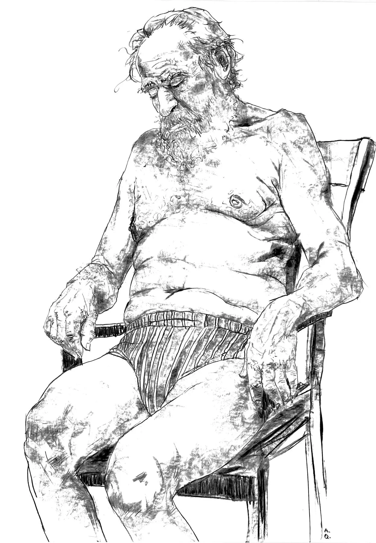 Untitled (281-20), Amaro della Quercia, 2025, Charcoal on paper