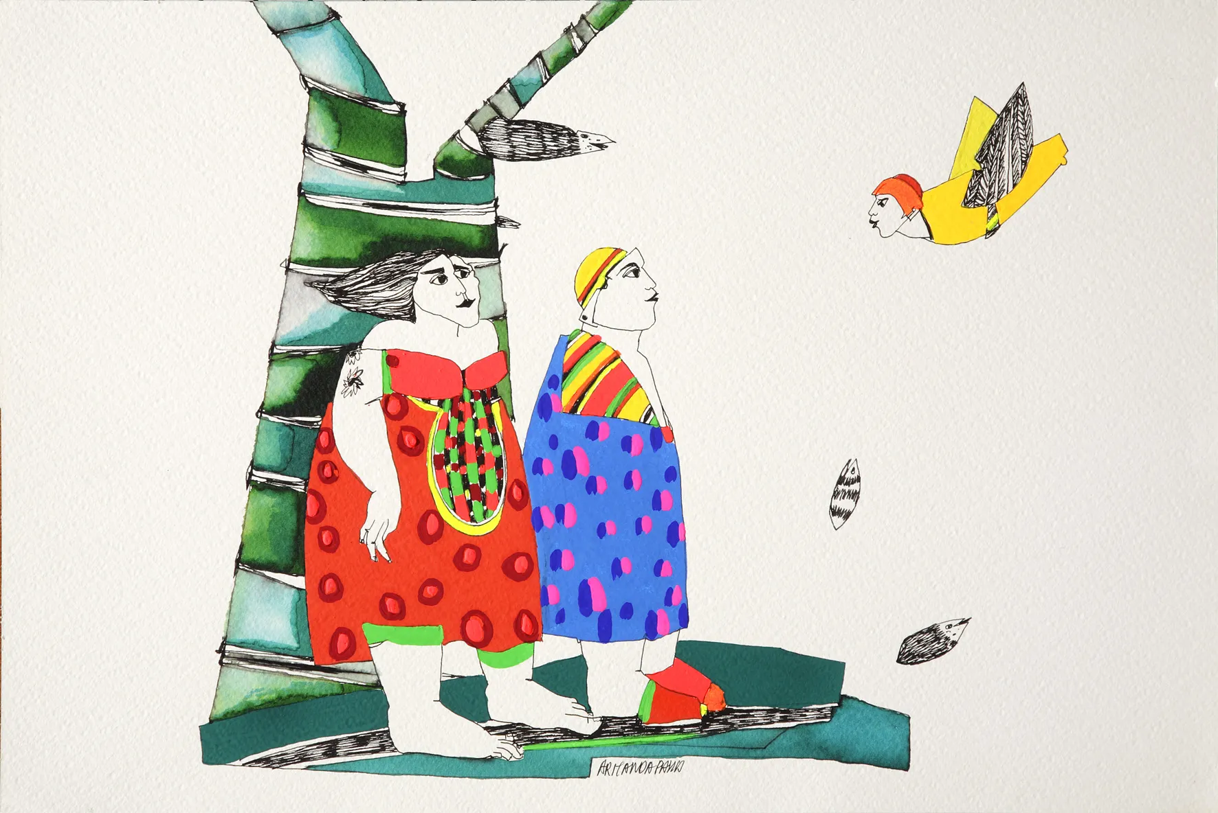 Untitled (series "Eva in Wonderland") #9, Armanda Passos, 2007, Gouache on paper