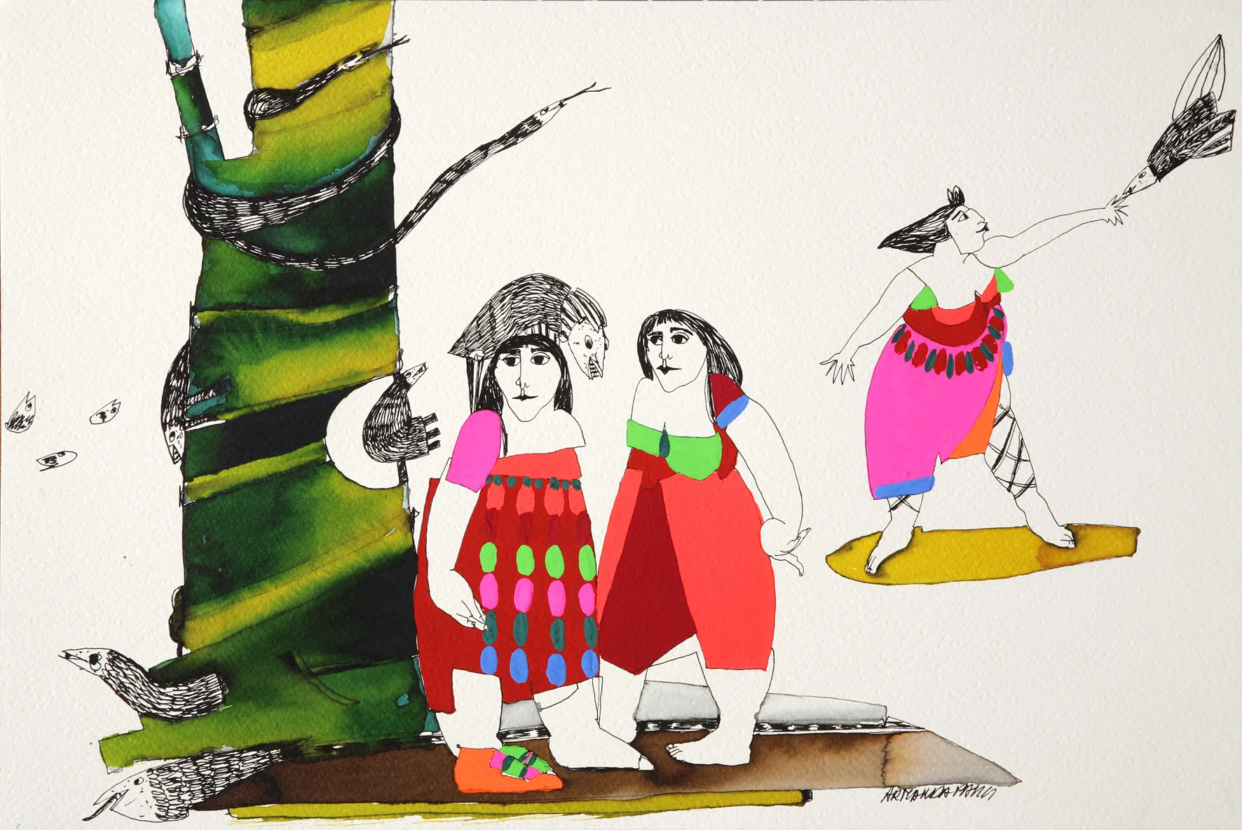 Untitled (series "Eva in Wonderland") #8, Armanda Passos, 2007, Gouache on paper