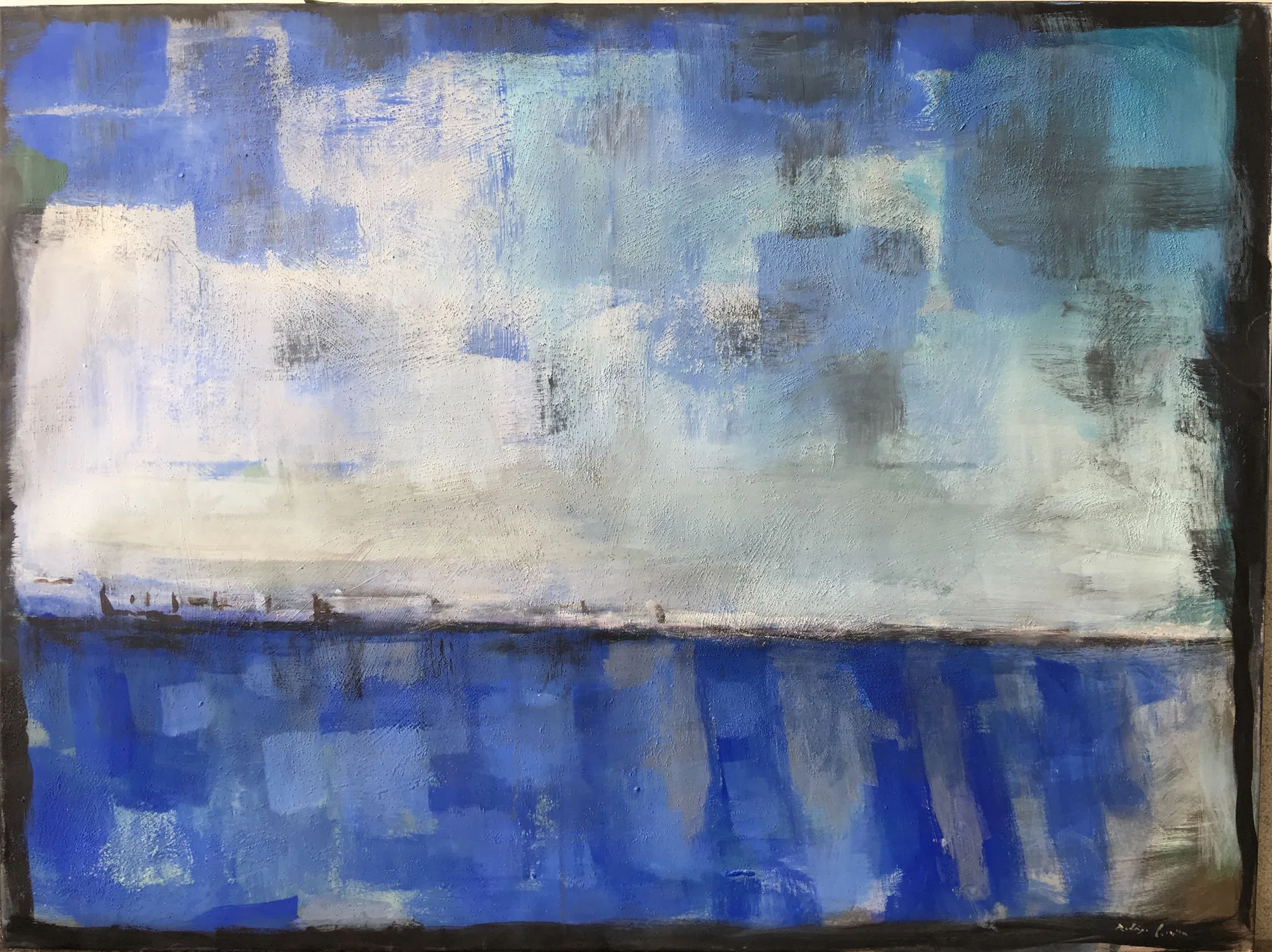 Reflet en bleu II, Rodrigo Ferreira, 2018, Oil on canvas