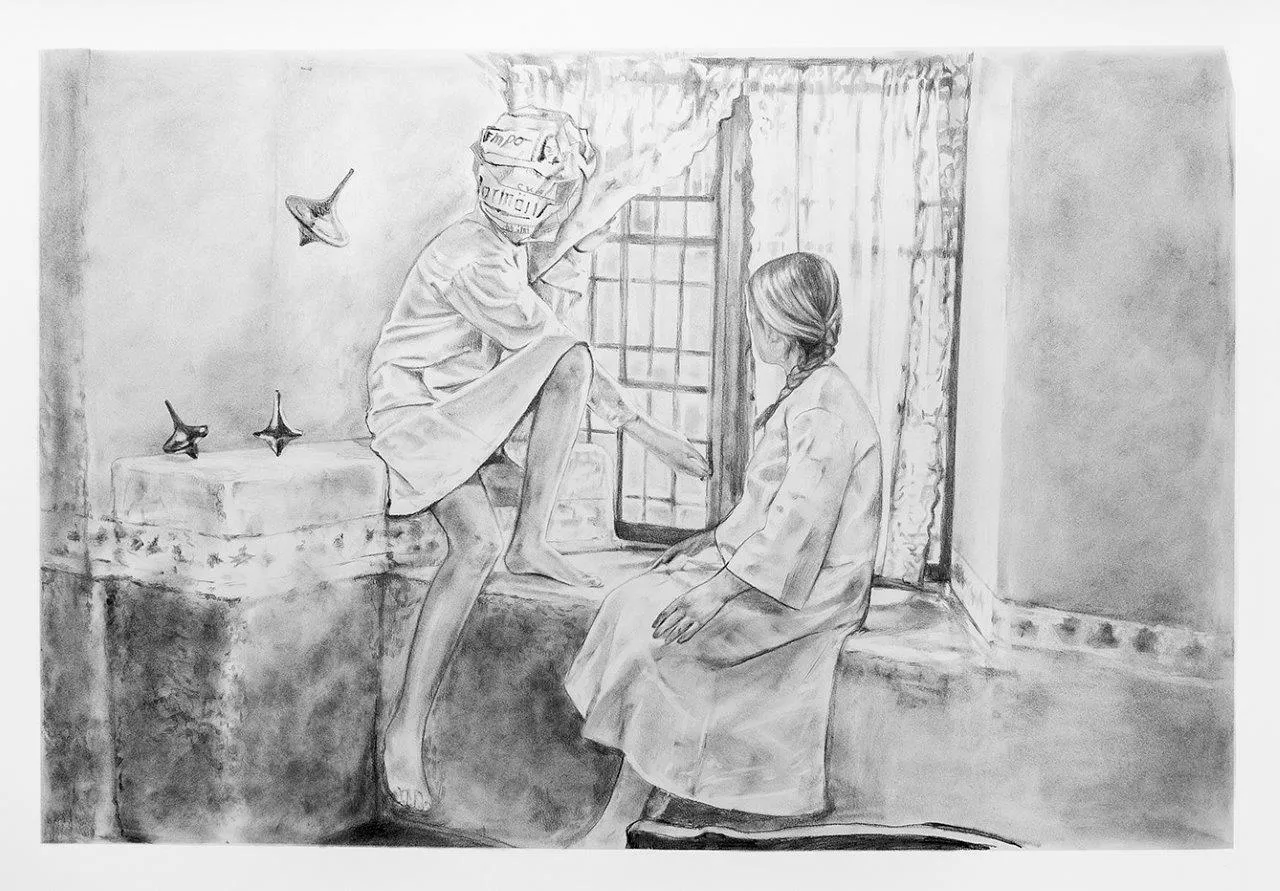 Time and free will, Catarina Patrício, 2022, Graphite and charcoal on paper