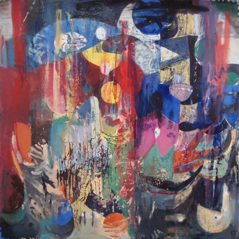 The joker vs harlequin, Deolinda Fonseca, 2012, Oil on canvas