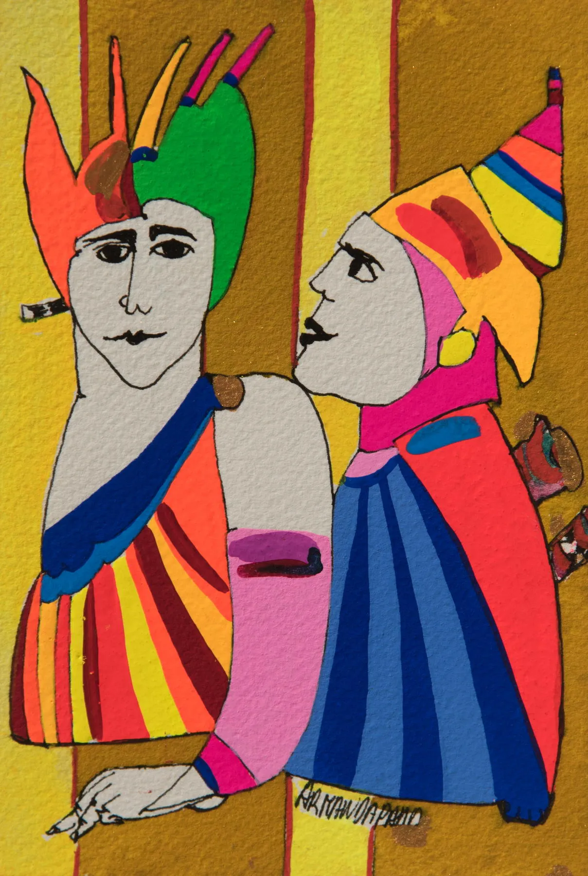 Série retrato 29, Armanda Passos, 2017, India ink and gouache on paper