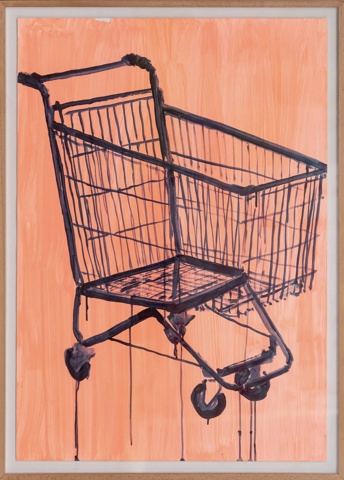 É sobre objectos casa - é sobre objectos seguros #3, Maísa Champalimaud, 2026, Acrylic on paper in a pine box frame
