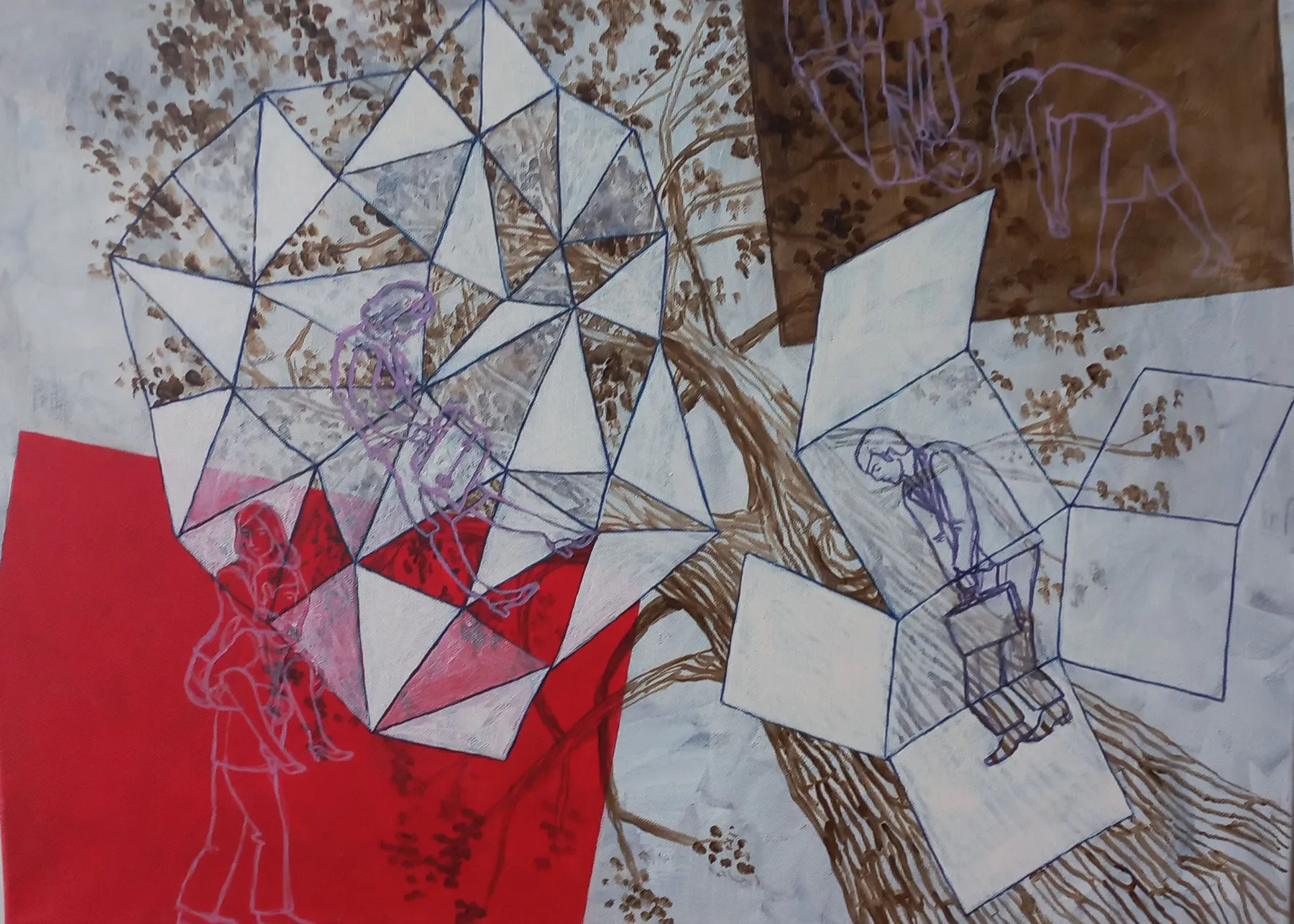 Esforços quotidianos III, Benedita Kendall, 2024, Acrylic on canvas