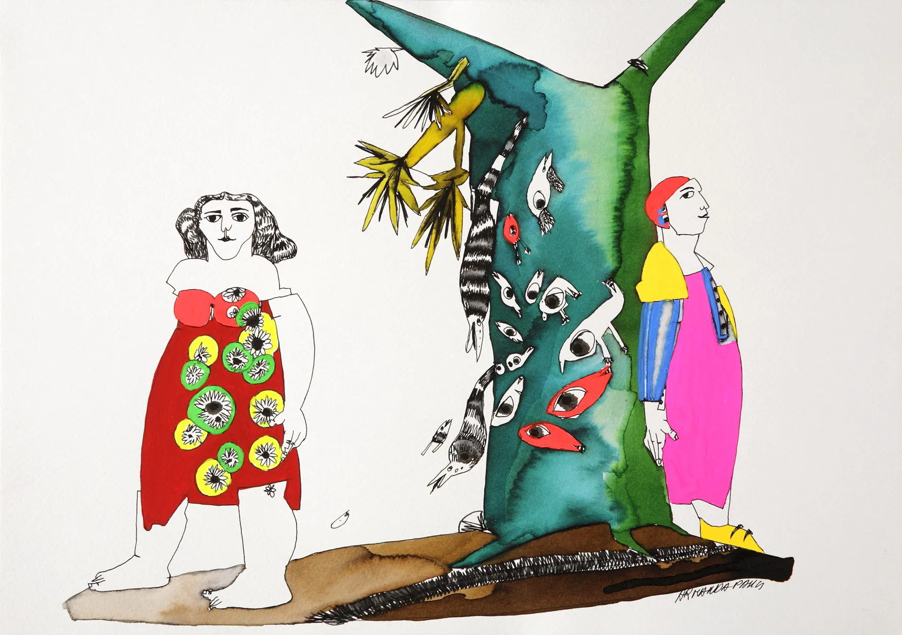 Untitled (series "Eva in Wonderland") #14, Armanda Passos, 2007, Gouache on paper