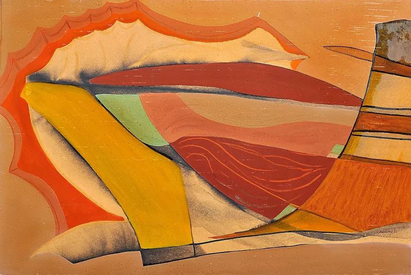 Untitled, Mário Cesariny, 1980, Mixed media on cardboard