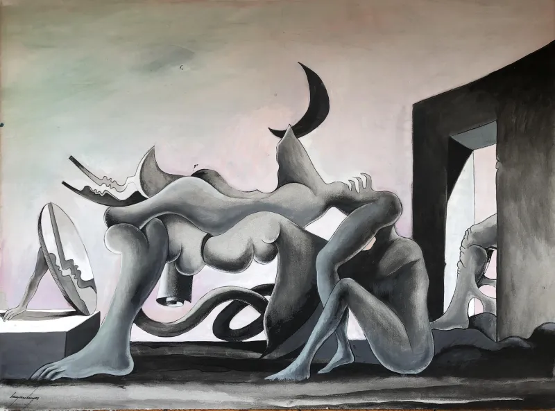 A Sea - Homage to Francisco Pereira Coutinho, Cruzeiro Seixas, 1970, Mixed media on paper