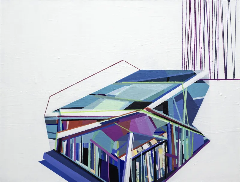 The three tree houses #3, Ana Pais Oliveira, 2016, Acrylic and collage on canvas