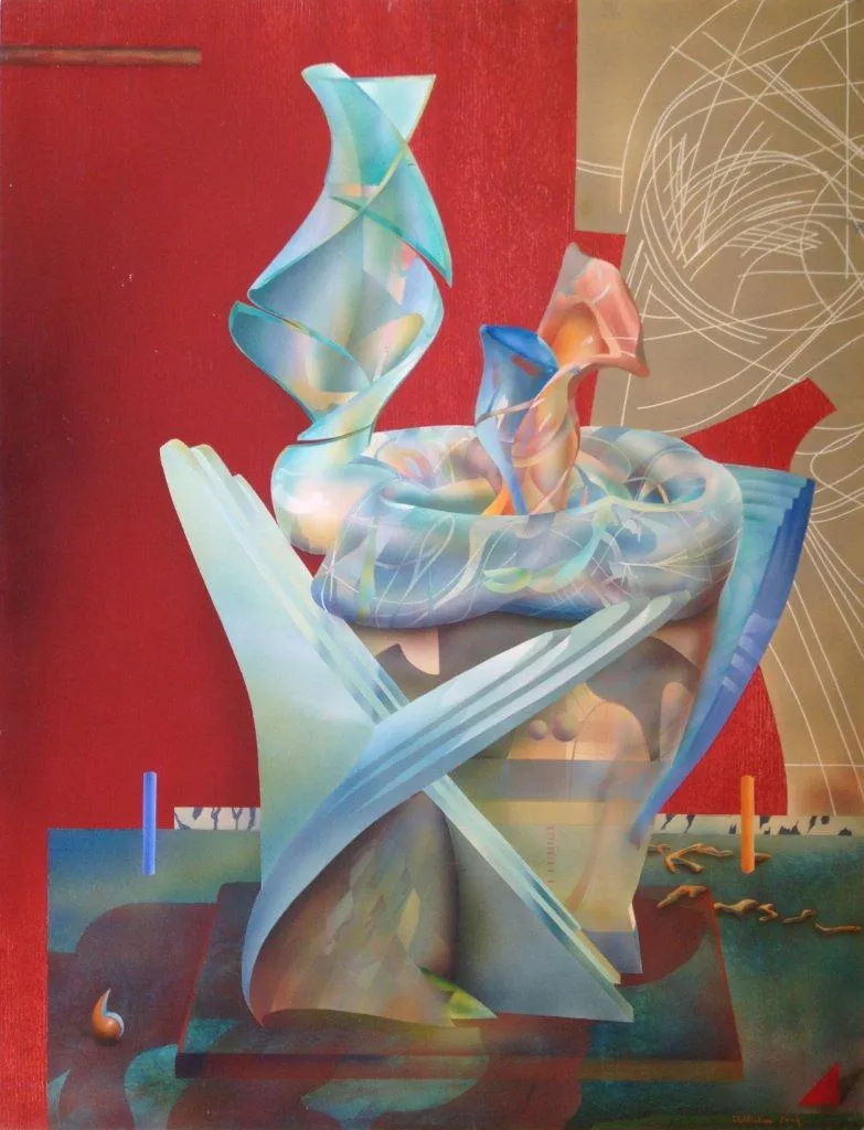 Flores de Outono, Tellechea, 2004, Acrylic on wood