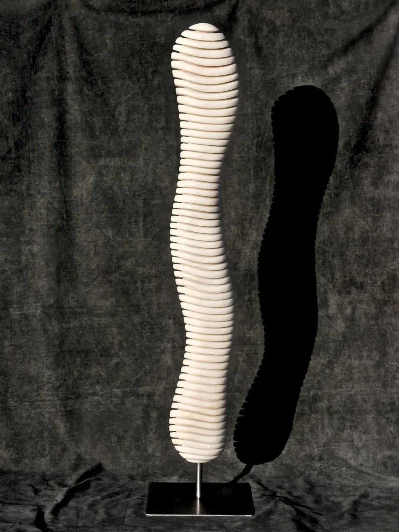 Diasorus, Jean-Frédéric Bourdier, 2017, White marble sculpture