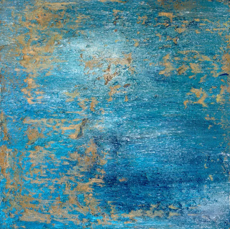 Destellos Cerúleos, Alberto Reguera, 2026, Mixed media on canvas