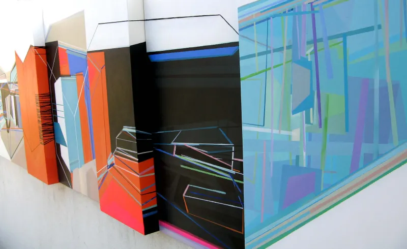 Entrada privada (polyptych, 6 canvases), Ana Pais Oliveira, 2014, Acrylic on canvas