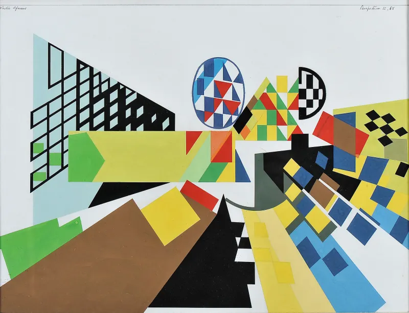 Perspectiva, Nadir Afonso, 1980, Screen print on paper