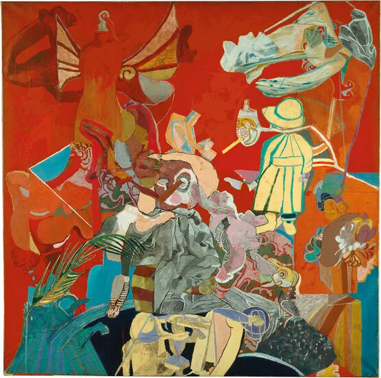Self-portrait in red, Paula Rego, 1962, Oil and wax crayon on paper