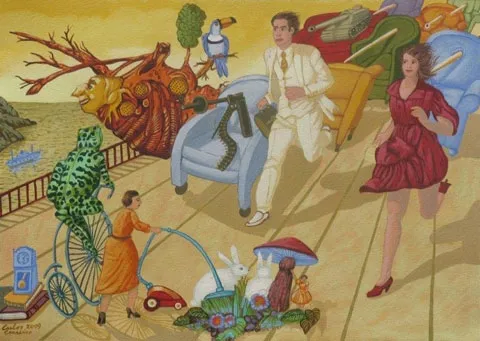 Sofás atacam ao amanhecer, Carlos Carreiro, 2009, Acrylic on paper