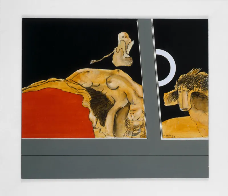 Variations on a Theme by Fuseli, António Areal, 1973, Oil, enamel and charcoal