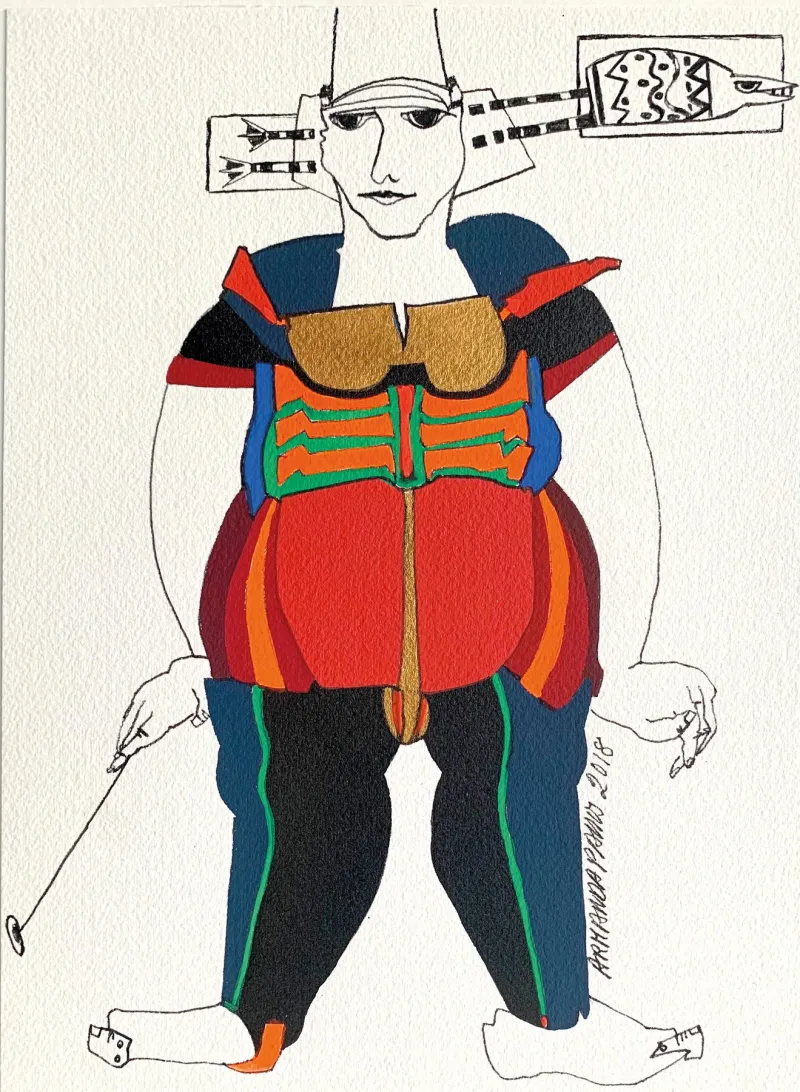 Série Os Outros 6, Armanda Passos, 2018, Gouache on paper