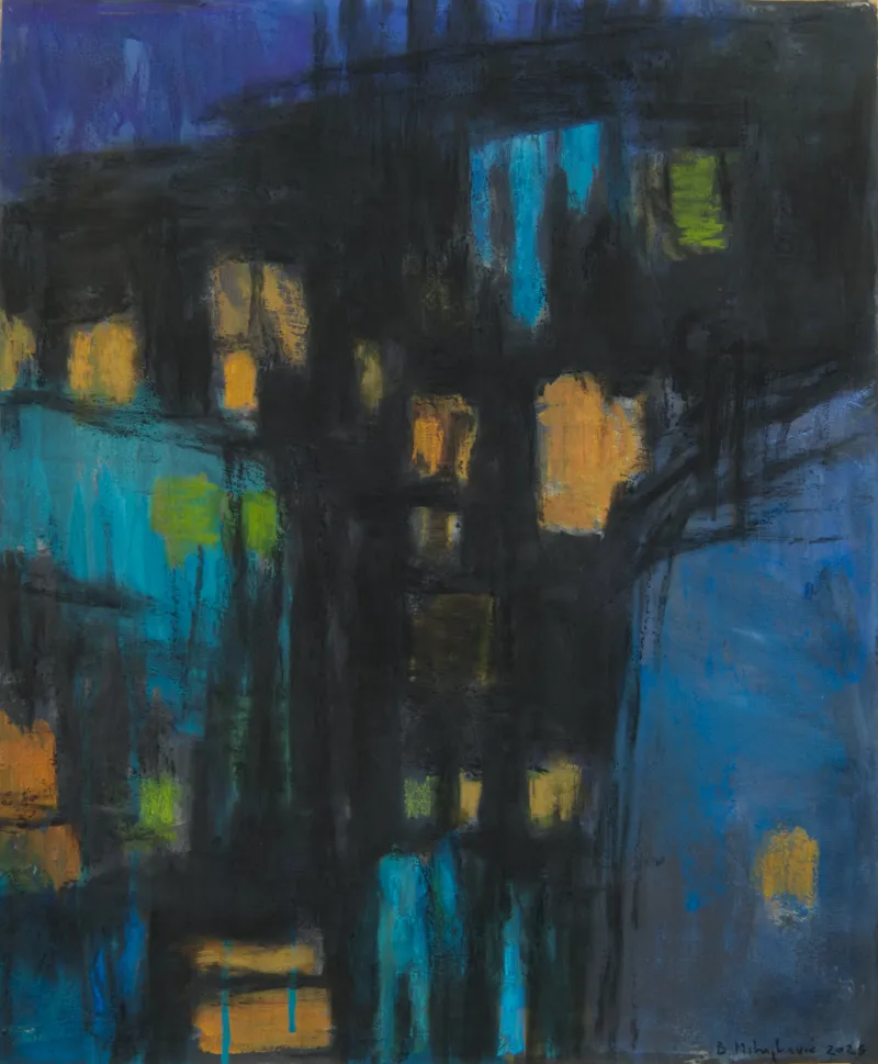 Estudo para Cidade II, Branislav Mihajlović, 2026, Pastel on paper