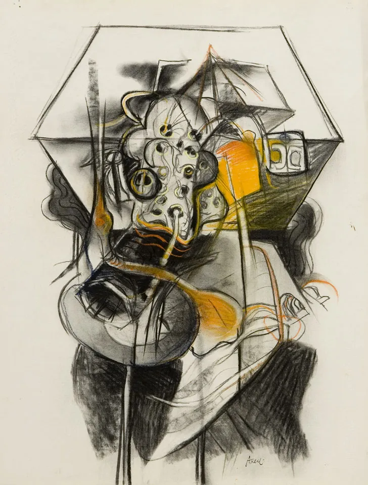 Untitled (40), António Areal, 1966, Charcoal and pastel on paper