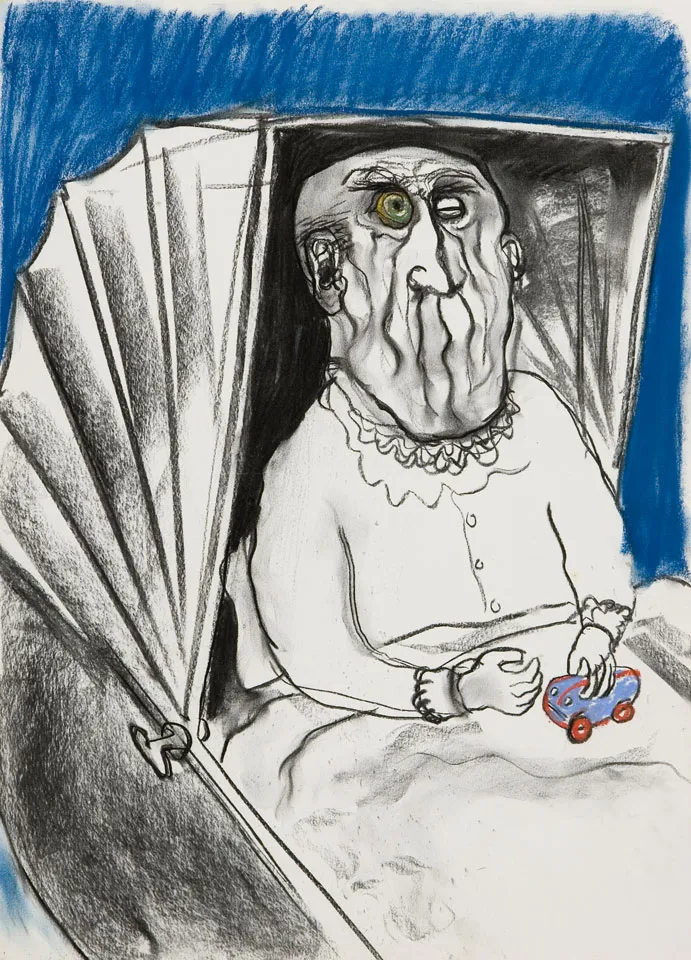 Untitled (38), António Areal, 1972, Charcoal and pastel on paper