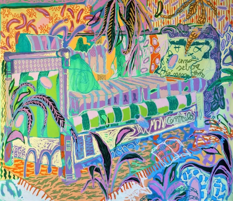 Uma selva... já nem tenho controlo, Ana Malta, 2022, Mixed media on canvas