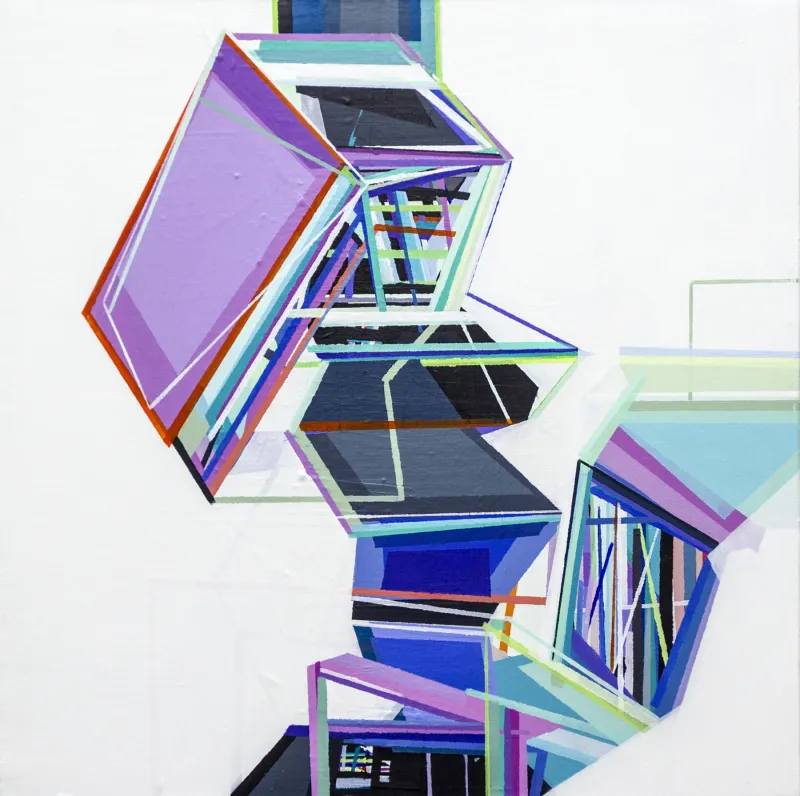 The three tree houses #1, Ana Pais Oliveira, 2016, Acrylic on canvas