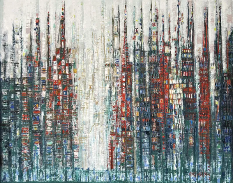 Neuilly-sur-Seine, Manuel Cargaleiro, 1981, Oil on canvas