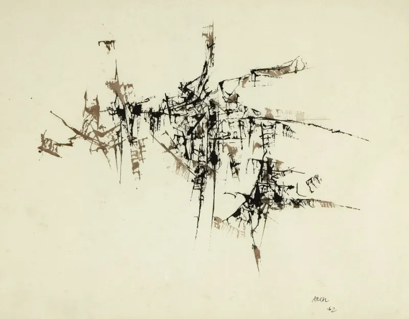 Untitled (11), António Areal, 1966, India ink with gouache wash on paper