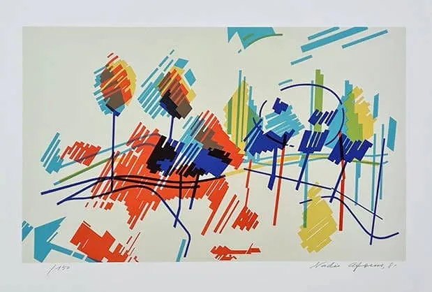 Le Bois, Nadir Afonso, 1980, Screen print on paper