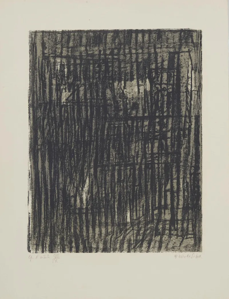 Les Grilles, Vieira da Silva, 1977, Lithograph (62/75)