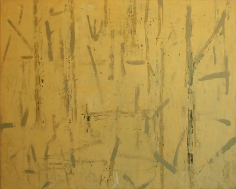 Le Jardin Jaune, Jean Pierre Porcher, 2015, Painting on paper on aluminium