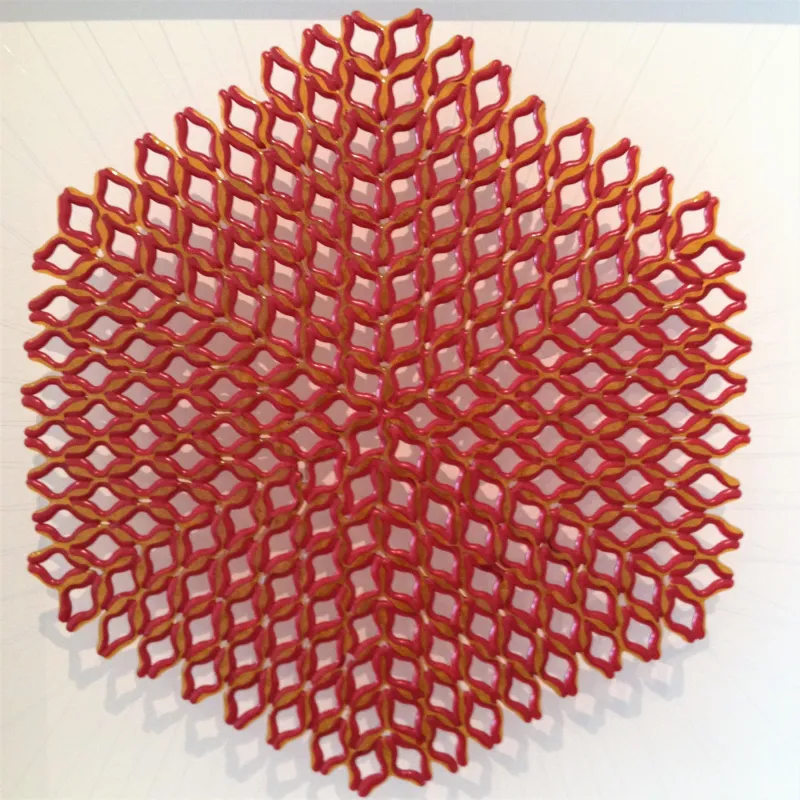 Rosáceas IV, Manuela Castro Martins, 2016, Cast glass, wood and nylon thread