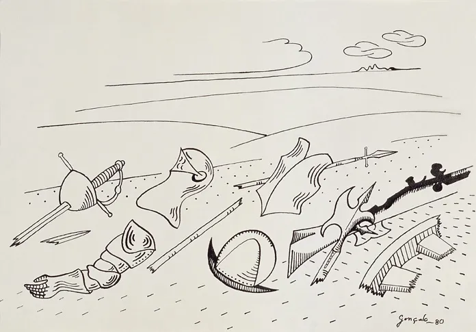 Estudo p/ "Batalha de Alcácer Quibir", Gonçalo Duarte, 1980, Drawing