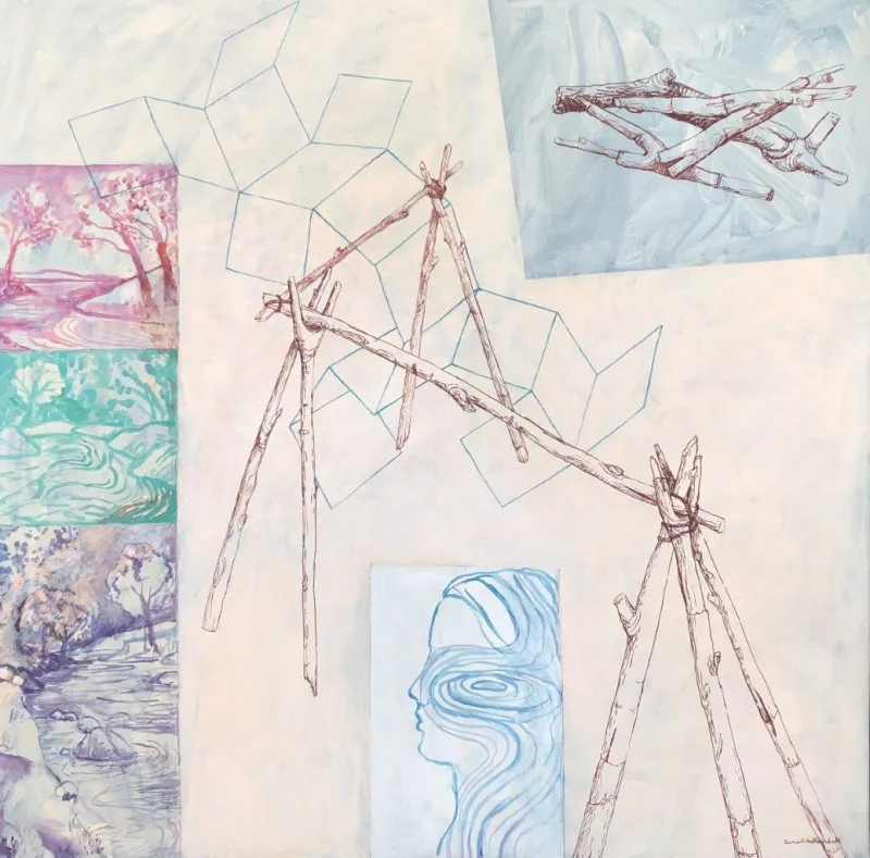 Relações em espelho I, Benedita Kendall, 2024, Acrylic on canvas