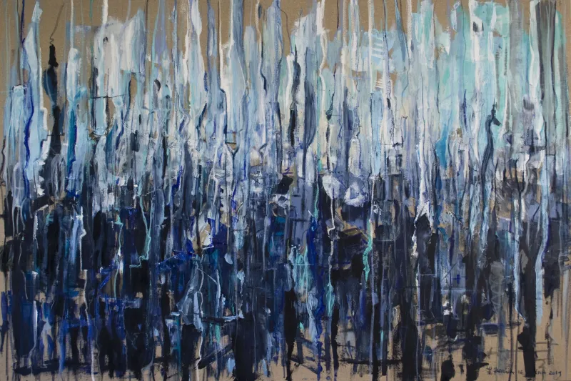 O Azul e outras cores #1, Patrícia de Herédia, 2018, Mixed media on canvas