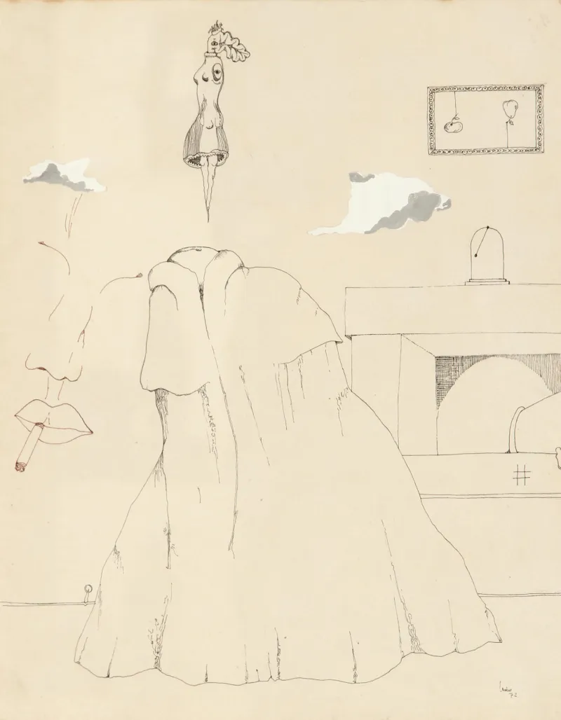 Untitled, Mário Botas, 1972, India ink on paper