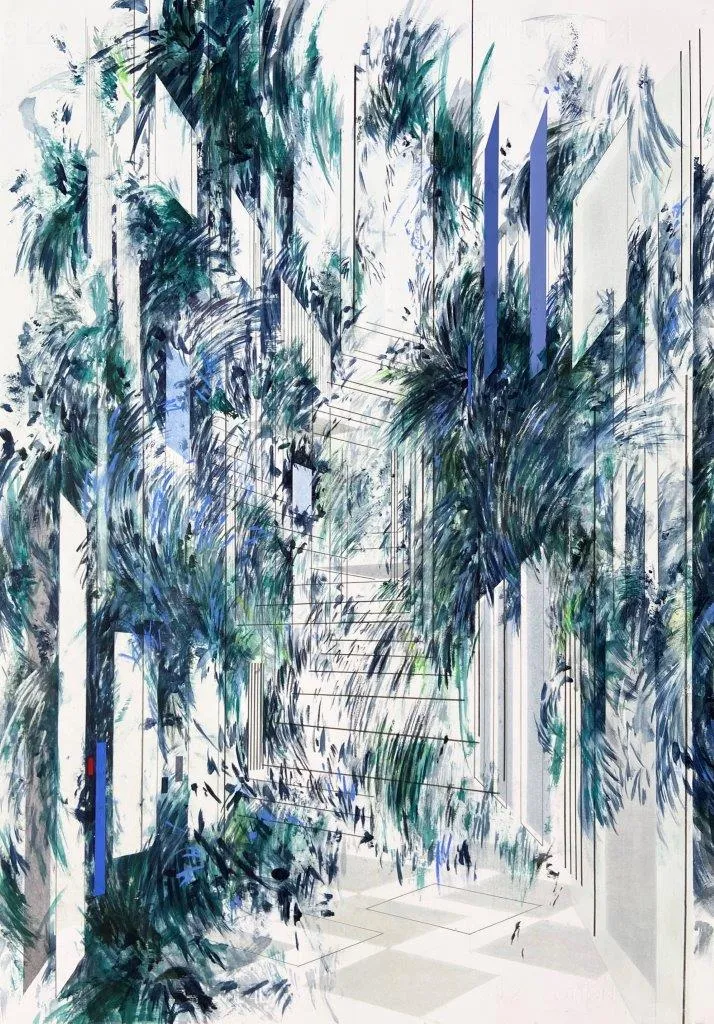 Suspended Garden #4, Camille Bonneau, 2021, Mixed media on paper
