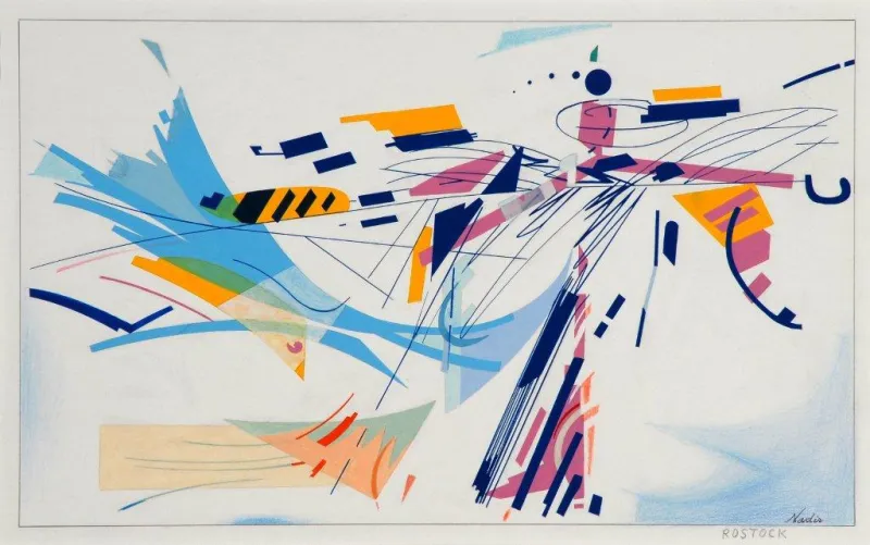 P41 16) Rostock, Nadir Afonso, Gouache on paper