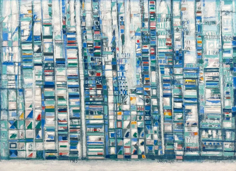 Les Rues Blanches, Manuel Cargaleiro, 1983, Oil on canvas