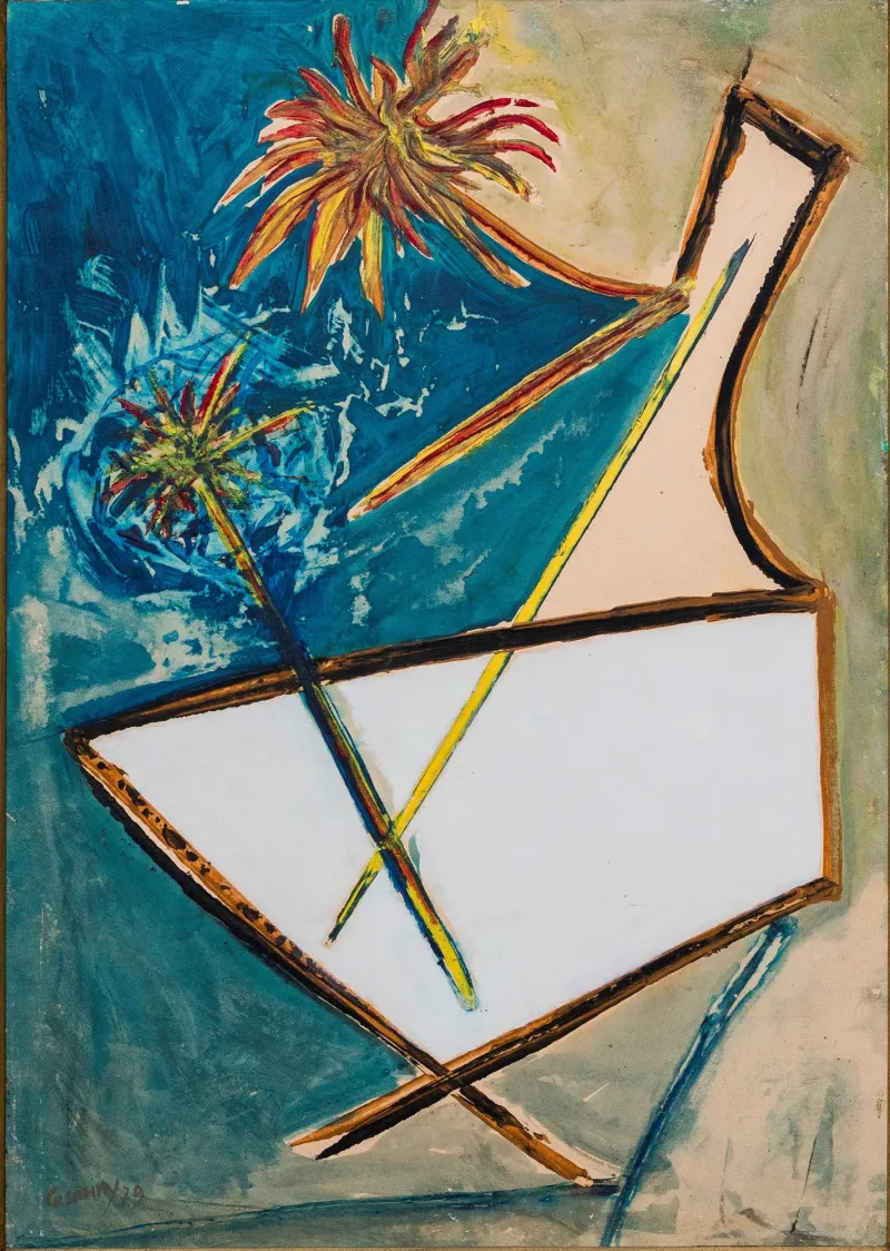 Untitled, Mário Cesariny, 1979, Painting on wood
