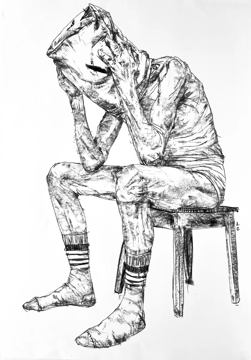 Untitled (281-13), Amaro della Quercia, 2024, Charcoal on paper