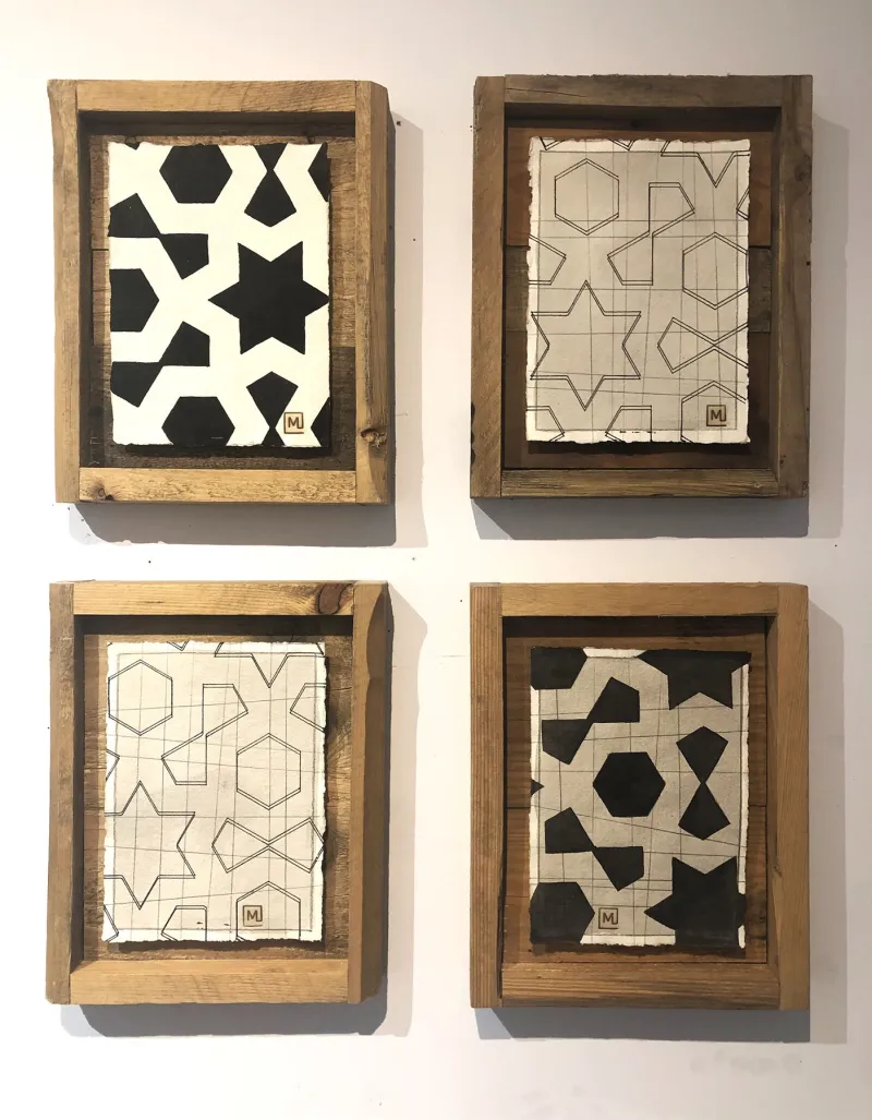 Série Assuntos de Viena (262-55), Gustavo Mendez-Lizka, 2022, Mixed media on paper and wood