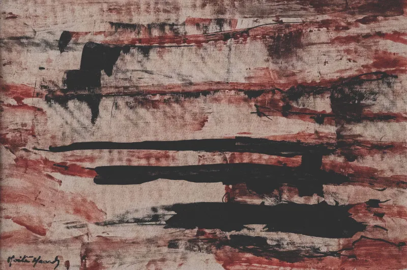 Embebo de uma cor avermelhada o traço com que firo as minhas telas, Moita Macedo, 1981, Acrylic on platex