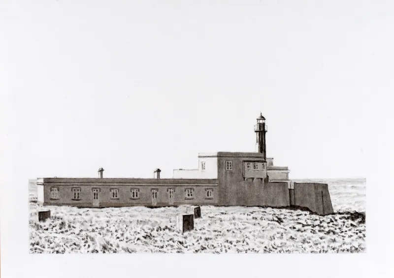 Farol Cabo Raso, Hector Ramsay, 2015, Graphite on paper