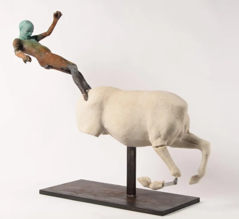 Horse II, Jesús Curiá, 2022, Bronze and artificial stone