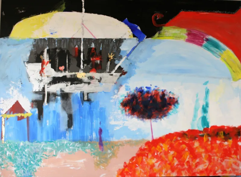 O Amor sob o mar do nunca, Guilherme Parente, 2018, Mixed media on canvas