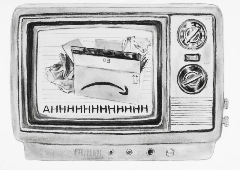 Ahhmazon, Catarina Patrício, 2025, Charcoal on paper