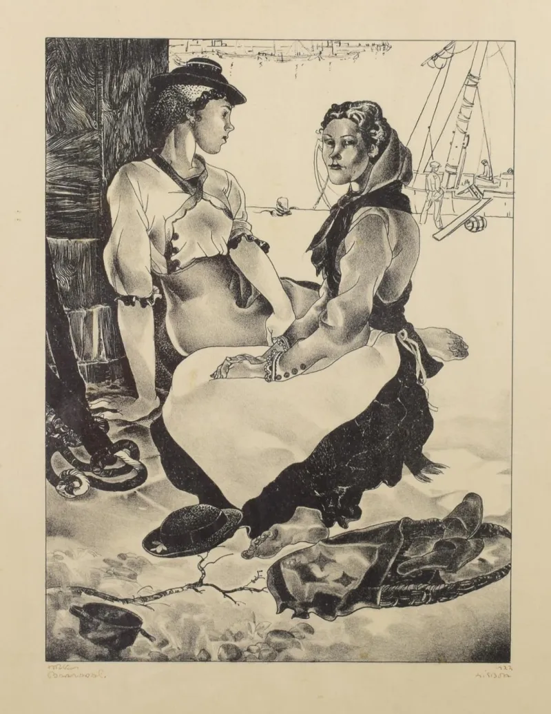 Varinas junto ao cais, Jorge Barradas, 1933, Print