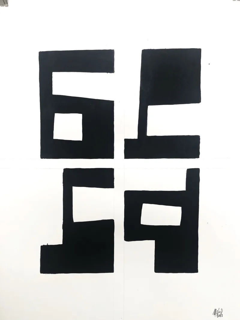 La Frontera de la Inquietud (262-44), Gustavo Mendez-Lizka, 2023, Mixed media on paper